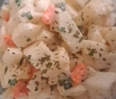 Shredded jicama slaw with herbs